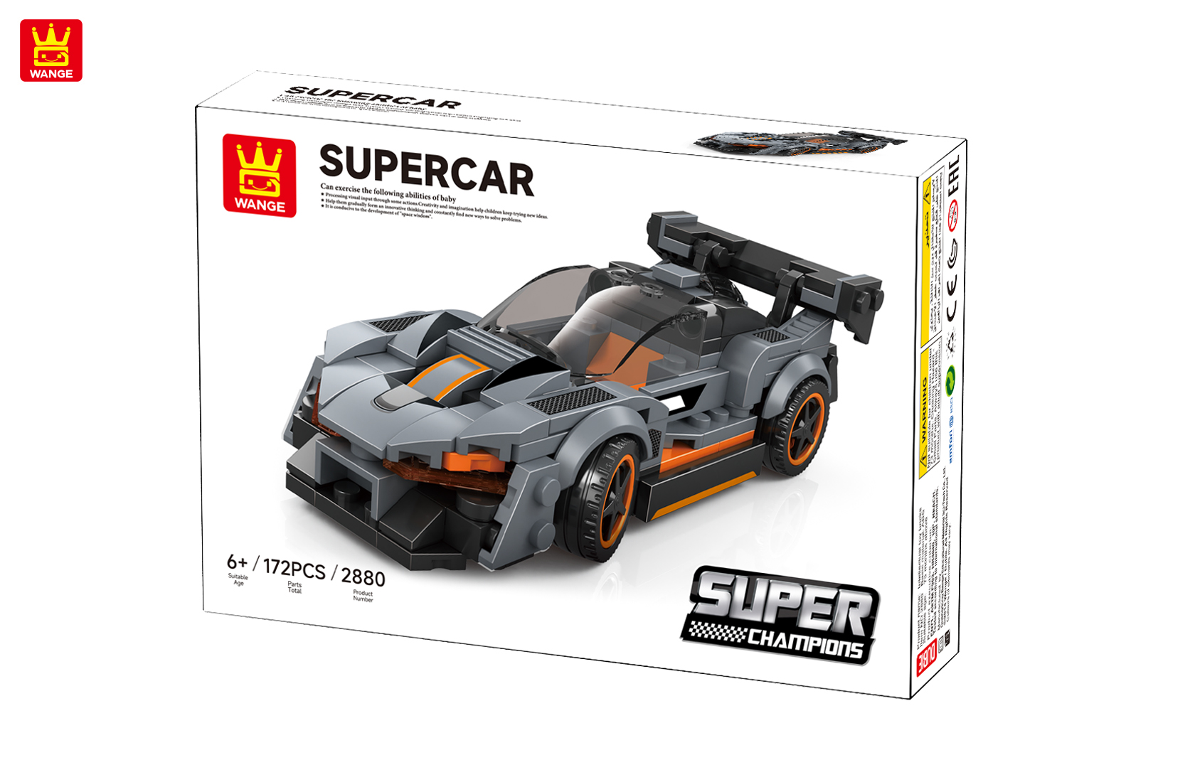 2880-wange-02 Voiture de course briques Supercar 80 - 172 pièces | Bricabrix – Image 3